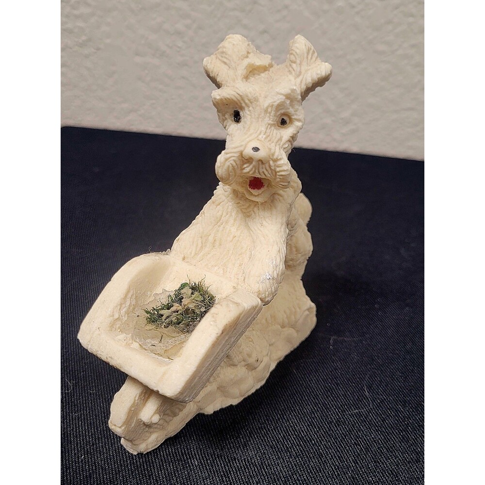 Vintage CHALKWARE LOT Dog Figurine SCOTTIE Terrier BULLDOG White - Picture 9 of 15